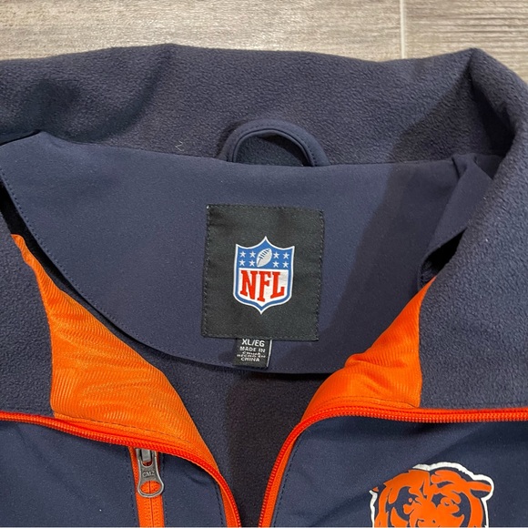 Chicago Bears NFL Zip Up Jacket Navy Blue Orange NWT - Picture 7 of 8